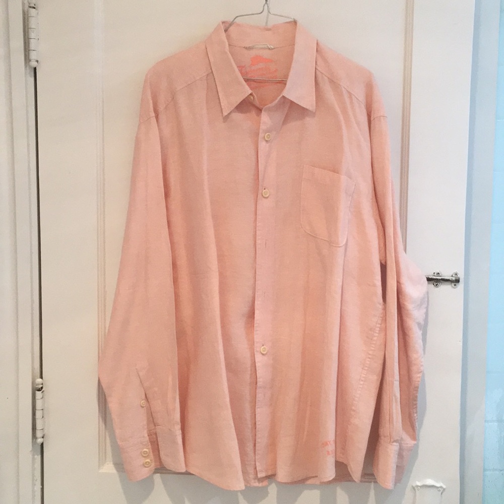 Tommy Bahama XL Pale Pink Long Slve Linen Shirt